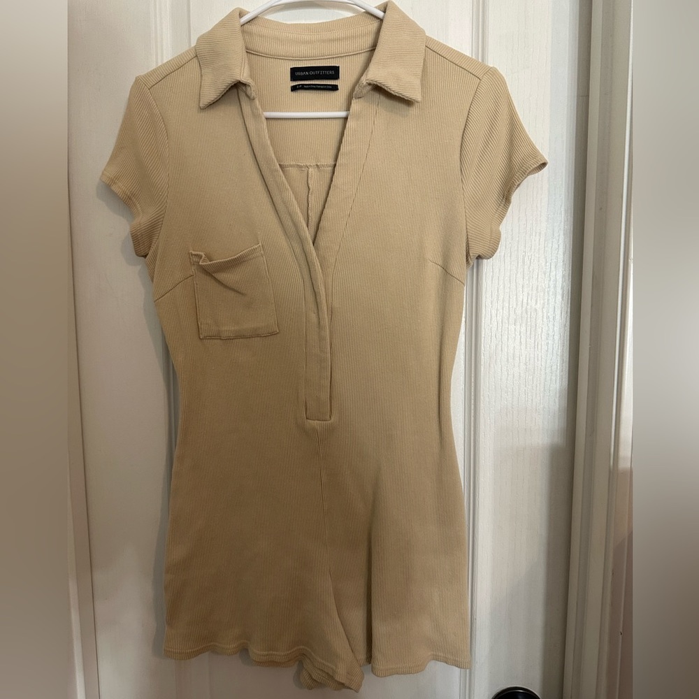 Tan Urban Outfitters Cotton Romper